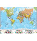 Svet - politická mapa 100x70 lamino s vlajkami