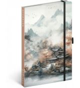 Notes Japonsko, linajkovaný, 13 × 21 cm