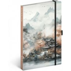 Notes Japonsko, linajkovaný, 13 × 21 cm