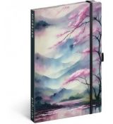 Notes Sakura, linajkovaný, 13 × 21 cm