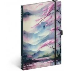 Notes Sakura, linajkovaný, 13 × 21 cm