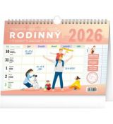 NOTIQUE Týždenný rodinný plánovací kalendár s háčikom CZ/SK 2026, 30 x 21 cm