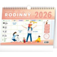 NOTIQUE Týždenný rodinný plánovací kalendár s háčikom CZ/SK 2026, 30 x 21 cm