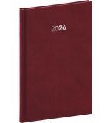NOTIQUE Týždenný diár Balakon 2026, bordový, 15 x