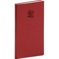 NOTIQUE Vreckový diár Essenza 2026, čerešňa, 9 x 1
