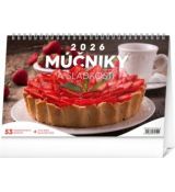 NOTIQUE Stolový kalendár Múčniky a sladkosti 2026, 23,1 x 14,5 cm