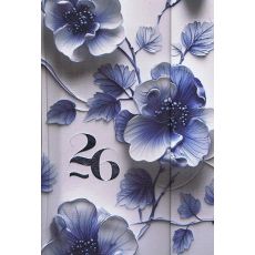 NOTIQUE Týždenný magnetický diár Porcelánový kvet 2026, 11 x 16 cm