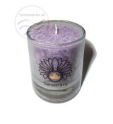 Čakrová sviečka fialová mini