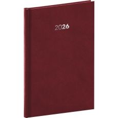 NOTIQUE Týždenný diár Balakon 2026, bordový, 15 x