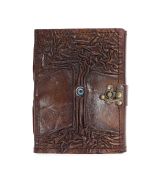 Čierny Kožený Zápisník - Dekor Zlých Očí