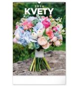 NOTIQUE Nástenný kalendár Kvety 2026, 33 x 46 cm