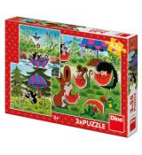 Puzzle 3x55 Krteček a paraplíčko