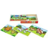 Puzzle Moje první zvířátka dřevěné 4x12 dílků v krabičce