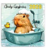 NOTIQUE Poznámkový kalendár Roztopašné kapybary 2026, 30 x 30 cm