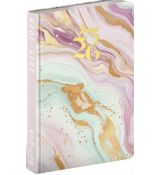 NOTIQUE 18-mesačný diár Petito – Ružový mramor 2025/2026, 11 x 17 cm