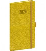 NOTIQUE Vreckový diár Rivoli 2026, žltozelený, 9 x 15,5 cm