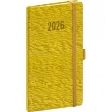 NOTIQUE Vreckový diár Rivoli 2026, žltozelený, 9 x 15,5 cm
