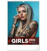 Nástenný kalendár Inked Girls 2026, 33 x 46 cm
