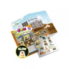 Svietiace 3D nálepky - Stavebné stroje