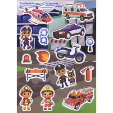 Svietiace 3D nálepky - Hasiči a policajti