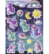 Svietiace 3D nálepky - Jednorožce