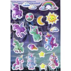 Svietiace 3D nálepky - Jednorožce