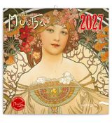 Poznámkový kalendár Alfons Mucha 2027, nástenný kalendár