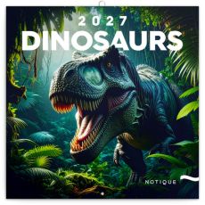 Poznámkový kalendár Dinosaury 2027, nástenný kalendár