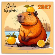 Poznámkový kalendár Veselé kapybary 2027, nástenný kalendár