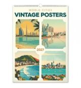 NOTIQUE Nástenný kalendár Vintage plagáty, svetové mestá 2027, 33 x 46 cm