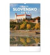 NOTIQUE Nástenný kalendár Naše Slovensko 2027, 33 x 46 cm