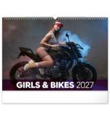 Nástenný kalendár Girls & Bikes 2027, 48 x 33 cm