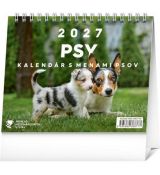 NOTIQUE Stolový kalendár Psy – s menami psov 2027, 16,5 x 13 cm