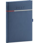 Týždenný diár Tomy 2027, modro-červený, 15 x 21 cm