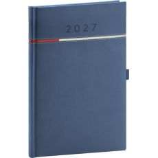 Týždenný diár Tomy 2027, modro-červený, 15 x 21 cm