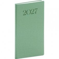 NOTIQUE Vreckový diár Biella 2027, zelený, 9 x 15,5 cm