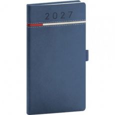 NOTIQUE Vreckový diár Tomy 2027, modro-červený, 9 x 15,5 cm